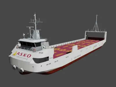 Autonomous electric vessels 3D model Low-poly 3D model