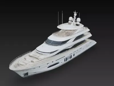 Luxury Mega Superyacht Modern Yacht Vessel 3D print model