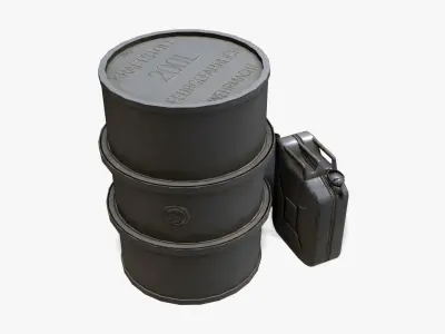 WW2 Liquid Storage Assets 02 Low-poly 3D model