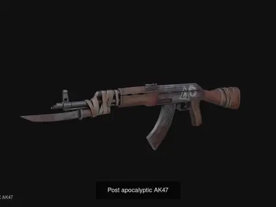 Post apocalyptic guns collection 3D Model Pack