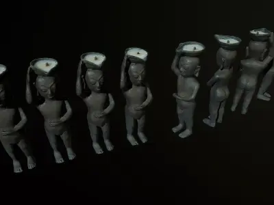 Balinese Oil lamp statue 3D model