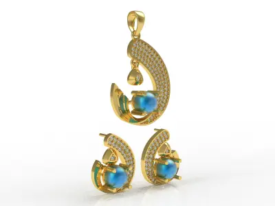 Diamond Pendant Set 52 3D print model