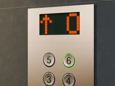 Lift Elevator with Animated Buttons 3D model