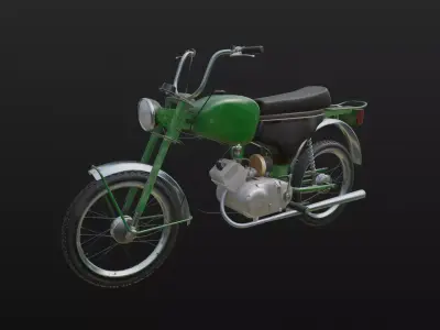 Soviet motorcycle Carpathians-2 Low-poly 3D model