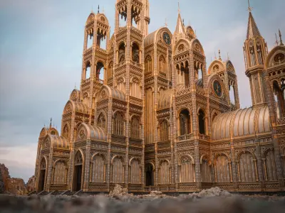 GOTHIC MODULAR BUILDING 9 Low-poly 3D model