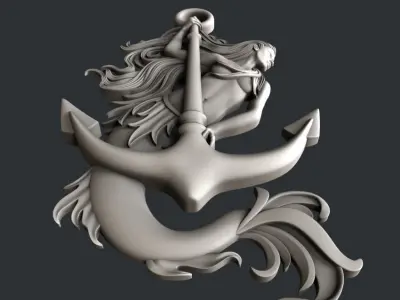 3d STL models for CNC  Mermaid 3D model