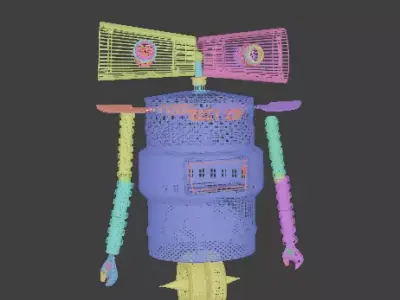 Sad Robot Low-poly 3D model