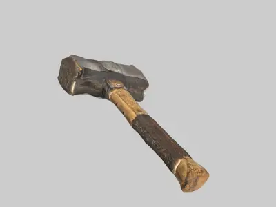 Exquisite 17th Century Axe Hammer - Medieval Weaponry Replica Free low-poly 3D model