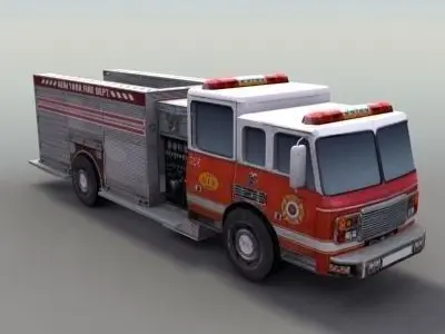 Firetruck fire truck Low-poly 3D model