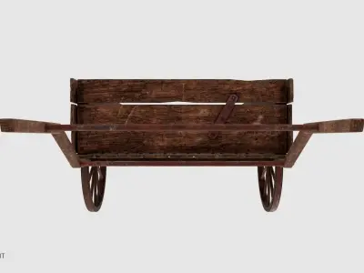 3D model Wooden Cart 3D model