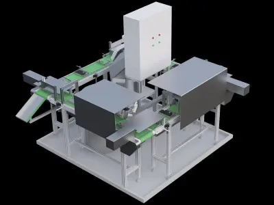 Hot melt adhesive welding production line 3D model