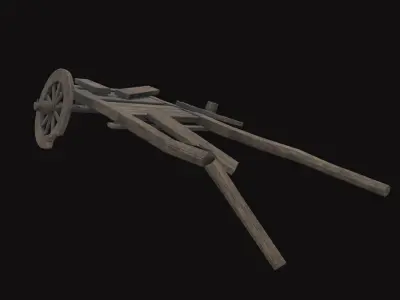 Medieval Carriage V10 Low-poly 3D model