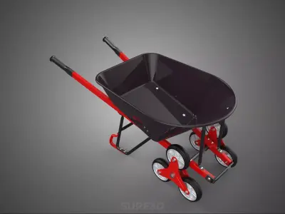 SIX WHEELS 6 STAIR CLIMBING WHEELBARROW BARROW CART TROLLEY LIFT 3D model