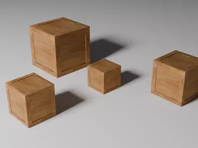 Wooden crates 3D model purchase