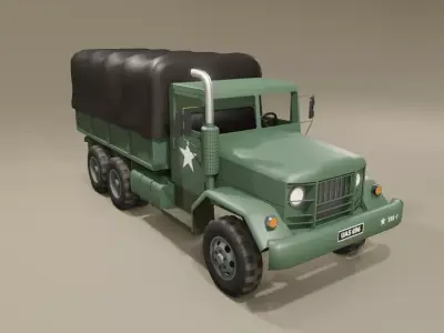 Old Military Truck - Caminhao Exercito Antigo Low-poly 3D model