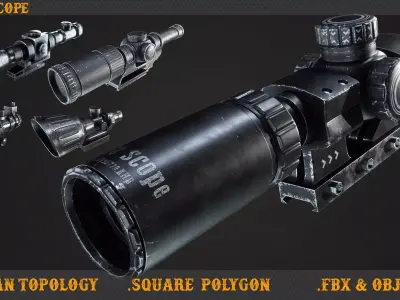 5 Rifle scope Low-poly 3D model