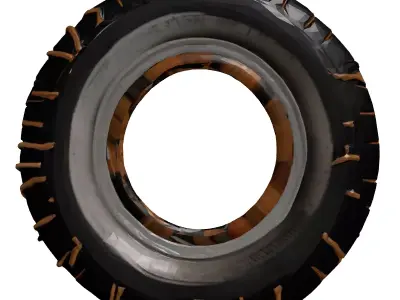 Winter Tire with Rope Traction 3D model