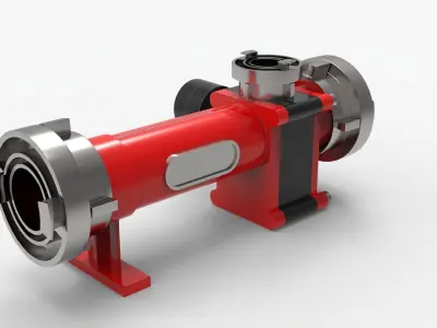 High-Quality 3D Model of a Firefighting Foam Mixer Low-poly 3D model