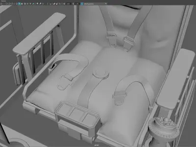 Sci-Fi Spacecraft Cockpit  Pilot Control Station  Low-poly 3D model