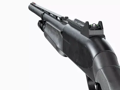 Benelli M2 Tactical Modular Shotgun Low-poly 3D model