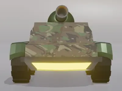 Tank Low Poly camouflaged Low-poly 3D model