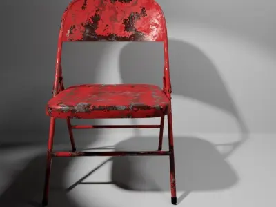 Metal Chair Low-poly 3D model
