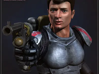 Captain Scott Dow  Low-poly 3D model