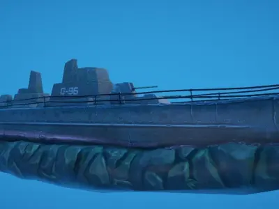Battleship Shipwreck Low-poly 3D model