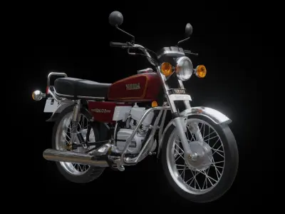 Yamaha rx 100 Low-poly 3D model