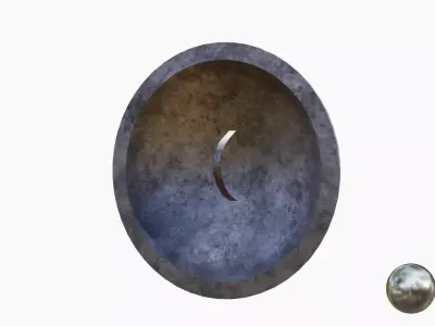 Round Metal Shield   Low-poly 3D model