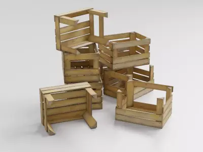 Wood Crate Low-poly 3D model purchase