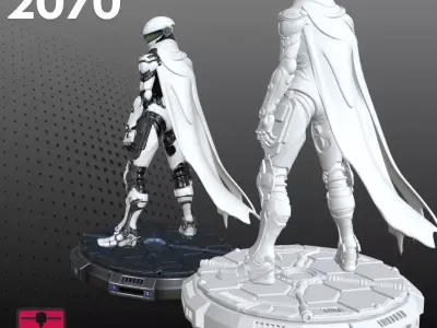 Futuristic Female Warrior STL Guardian 3D 3D print model