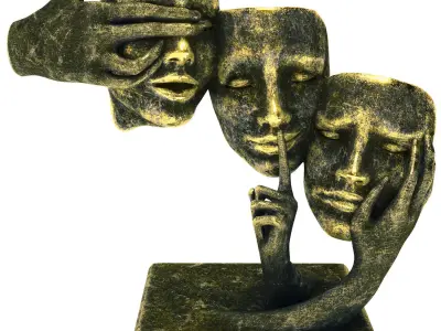 Decorative statue of thinking 3D print model