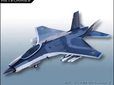 MIG-41 PAK DP concept fighter Low-poly 3D model
