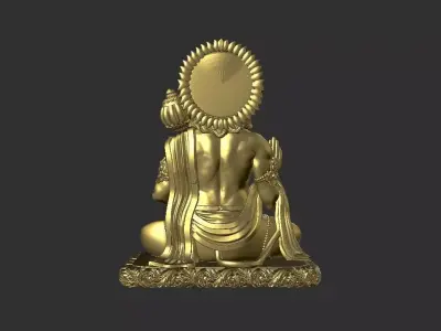 Sitting hanuman ji murti high definition stl file  3D print model