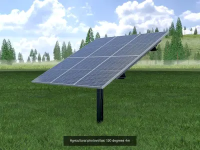 Agricultural photovoltaic solar plant all versions 3D Model Pack