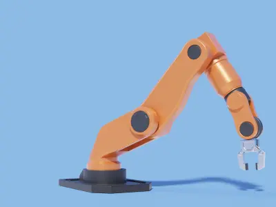 Rigged Robot arm Low-poly 3D model purchase