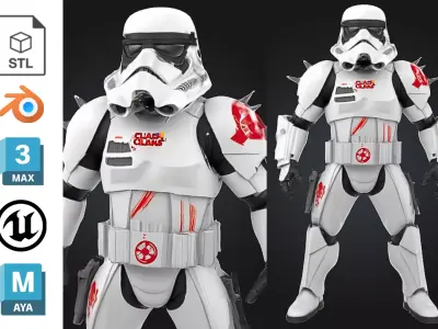 Spike Trooper Low-poly 3D model