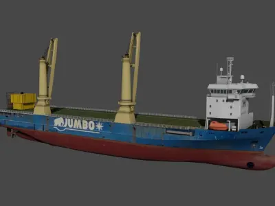 Jumbo heavy load vessel  Low-poly 3D model