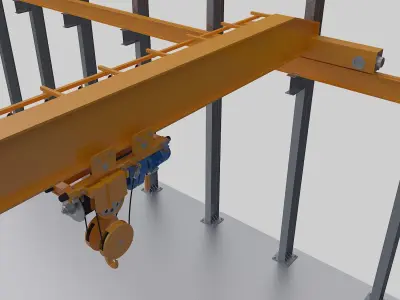 Crane single beam 3D model