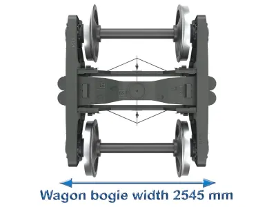 Highly detailed the wagon bogie  3D model
