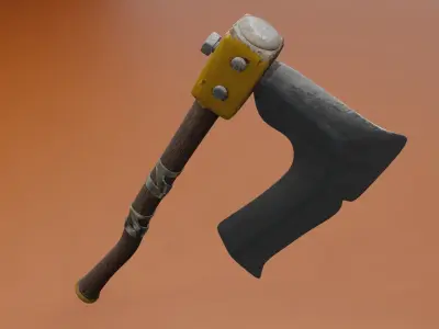 Survivalists axe PBR Low-Poly Game READY -5 Low-poly 3D model