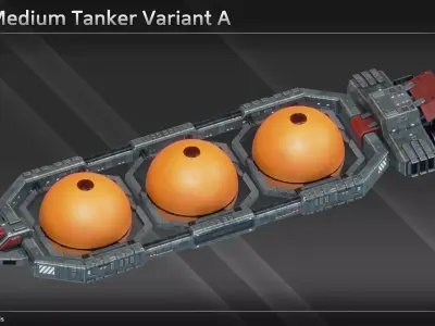 Spaceship TS12 Medium Tanker Low-poly 3D model