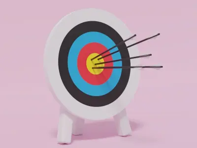 Archery Target and Arrows Low-poly 3D model