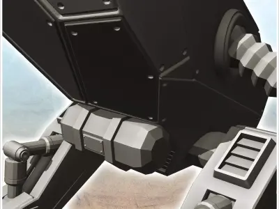 Robot with two articulated arms with claws and bionic eye 5 - Fu 3D print model