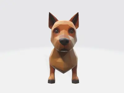 Lowpoly dog Low-poly 3D model