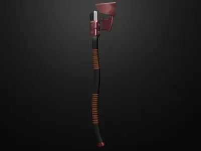 Red axe Low-poly 3D model