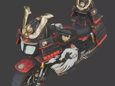 Ornate Samurai Armor Concept Motorcycle Low-poly 3D model
