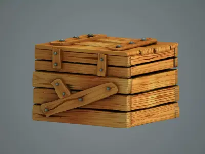 chest box crate coffer packing case crystals crystall gem jewel 3D model