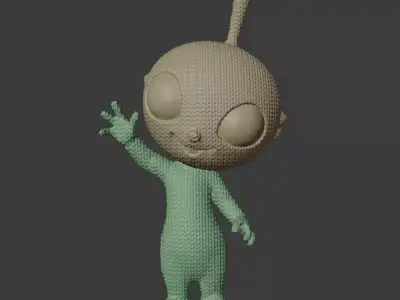 Knitted Alien Toy - 3D Print Model 3D print model